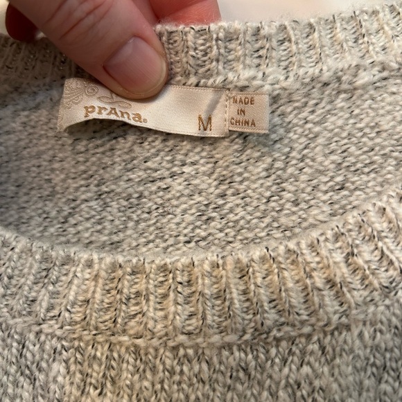 PRANA | Nolan Cable Knit Sweater Tunic | Light Heather Gray Size Medium - Picture 5 of 6